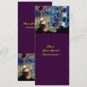 EFEMERENDE Mardi Gras Maskerade Bal, Blauwe Masker Aankondiging (Voorkant / Achterkant)