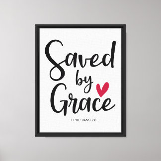 Efeze 2:8 Gered door genade Canvas Afdruk