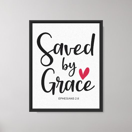 Efeze 2:8 Gered door genade Canvas Afdruk (Voorkant)