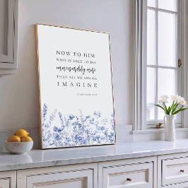Efeze 3:20 Chinoiserie Bloem Bijbelvers  Poster
