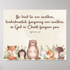 Efeze 4:32 kinderkamer muurkunst poster afdruk