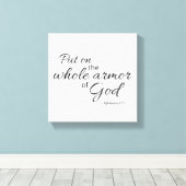 Efeze 6:11 Zwart en Wit Canvas  Afdruk (Insitu (Houten vloer))