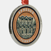 Efeze Turkije Illustratie Travel Art Badge Metalen Ornament (Rechts)