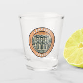 Efeze Turkije Illustratie Travel Art Badge Shot Glas (Voorkant)