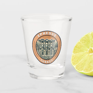 Efeze Turkije Illustratie Travel Art Badge Shot Glas