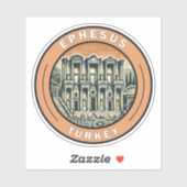 Efeze Turkije Illustratie Travel Art Badge Sticker (Vel)