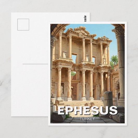 Efeze Turkije Reizen Briefkaart (Voorkant / Achterkant)