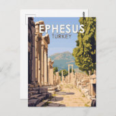 Efeze Turkije Travel Art Vintage Briefkaart (Voorkant / Achterkant)
