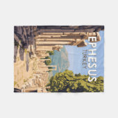 Efeze Turkije Travel Art Vintage Fleece Deken (Voorkant (Horizontaal))