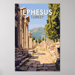 Efeze Turkije Travel Art Vintage Poster