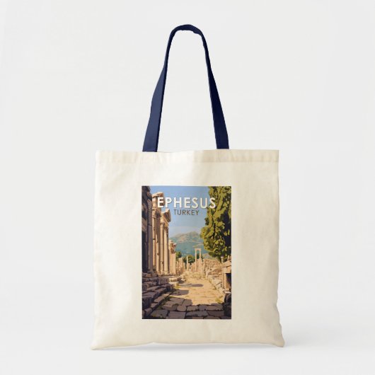 Efeze Turkije Travel Art Vintage Tote Bag (Voorkant)