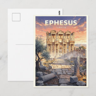 Efeze Turkije Vintage Reizen Briefkaart