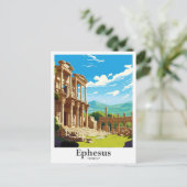 Efeze Turkije Vintage Travel Portrait Briefkaart (Staand voorkant)