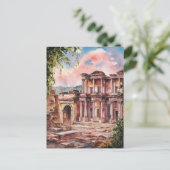 Efeze, Turkije.  Waterverf Briefkaart (Staand voorkant)