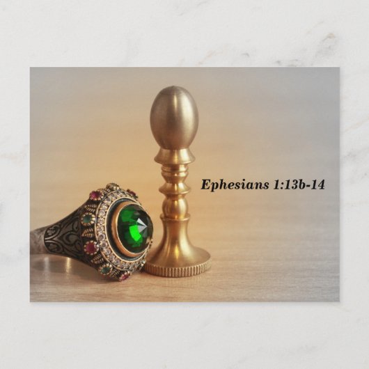 Efeziërs 1:13b-14 Gemarkeerd met een zegel ansicht Briefkaart (Achterkant)