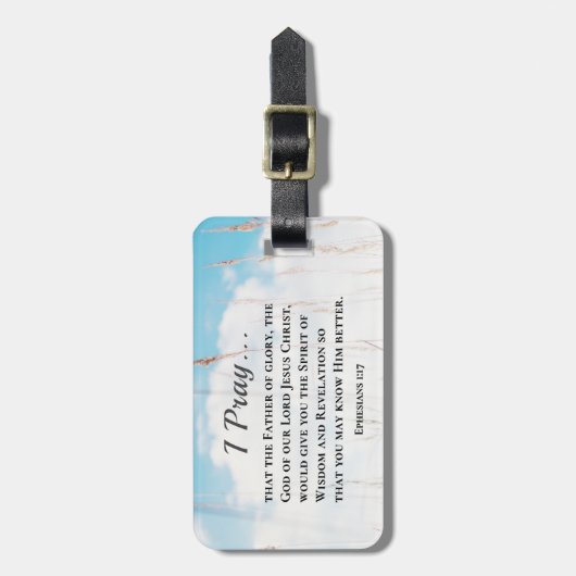 Efeziërs 1:17 Bijbelgebed voor wijsheid Openbaring Bagagelabel (Voorkant verticaal)