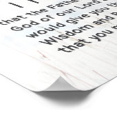 Efeziërs 1:17 Bijbelgebed voor wijsheid Openbaring Poster (Hoek)