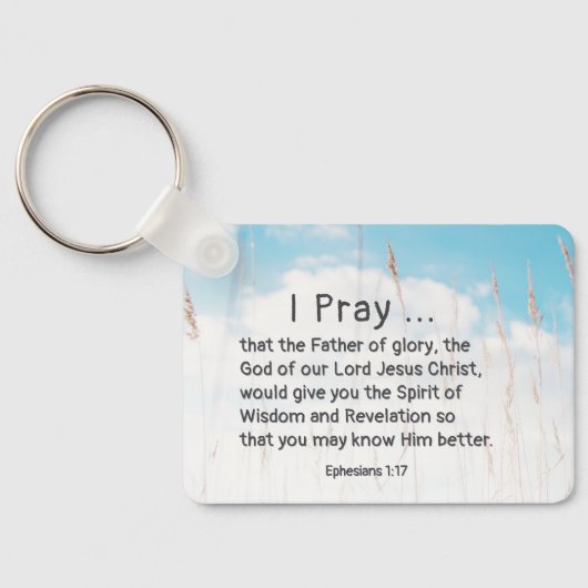 Efeziërs 1:17 Bijbelgebed voor wijsheid Openbaring Sleutelhanger (Achterkant)