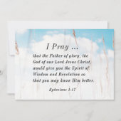 Efeziërs 1:17 Bijbelgebed Wijsheid Openbaring Kaar (Voorkant)