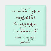 Efeziërs 1:6-8 magneet (Voorkant)