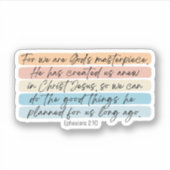 Efeziërs 2:10 Goden Meesterwerk Sticker (Voorkant)