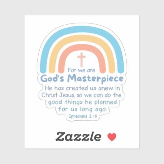 Efeziërs 2:10 Goden Meesterwerk Sticker (Vel)