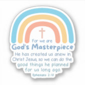 Efeziërs 2:10 Goden Meesterwerk Sticker (Voorkant)