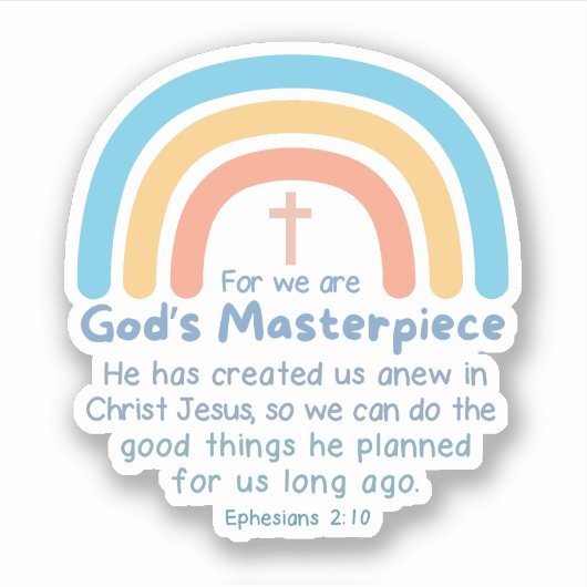 Efeziërs 2:10 Goden Meesterwerk Sticker (Voorkant)