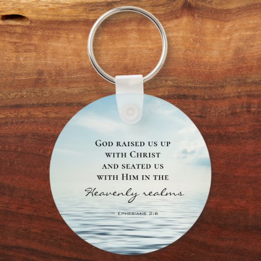 Efeziërs 2:6 God heeft ons opgevoed met Christus B Sleutelhanger (Voorkant)