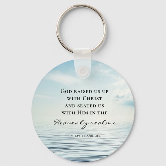 Efeziërs 2:6 God heeft ons opgevoed met Christus B Sleutelhanger (Achterkant)