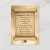 Efeziërs 2:8-9 KJV Kaarten Visitekaartje (Voorkant)
