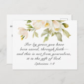 Efeziërs 2:8 Door genade zijt gij gered uit de Bij Briefkaart (Voorkant / Achterkant)