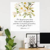 Efeziërs 2:8 Door genade zijt gij gered uit de Bij Poster (Thuiskantoor)