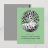 Efeziërs 3:17 Worden geworteld in Zijn liefde Briefkaart (Voorkant / Achterkant)