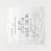 Efeziërs 3:20 Bijbelvers Black White Goud  Wandkleed (Voorkant (horizontaal))