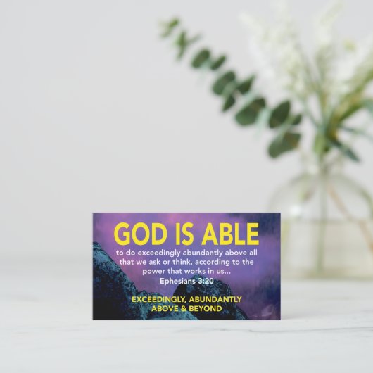 Efeziërs 3:20 | God is in staat de Schrift te over Visitekaartje (Staand voorkant)