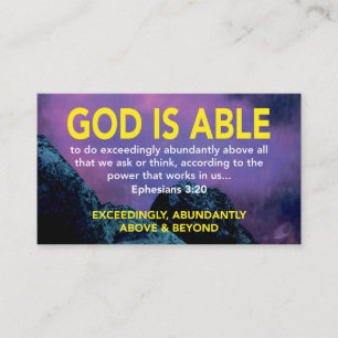 Efeziërs 3:20   God is in staat de Schrift te over Visitekaartje