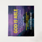 Efeziërs 3:20 GOD IS IN STAAT Kerk Wandkleed (Voorkant)