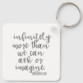 Efeziërs 3:20 Oneindig meer Bijbel Schrift Kunst Sleutelhanger (Achterkant)