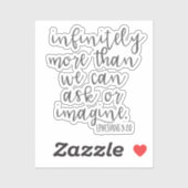 Efeziërs 3:20 Oneindig meer Bijbel Schrift Kunst Sticker (Vel)