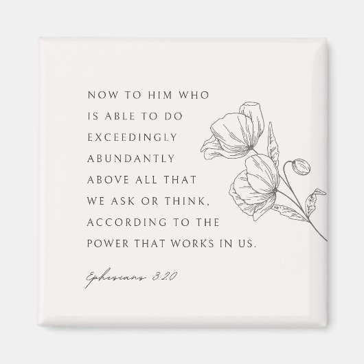 Efeziërs 3:20 Overvloedig overvloedig Magneet (Voorkant)