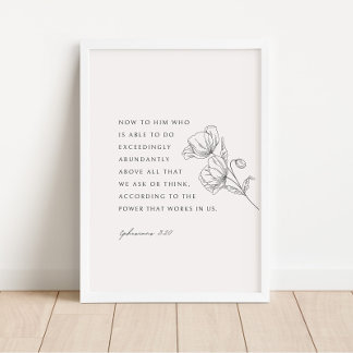Efeziërs 3:20 Overvloedig overvloedig Poster