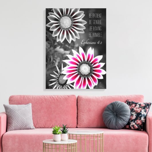 Efeziërs 4:2 verpakt canvas afdruk (Insitu (Woonkamer))