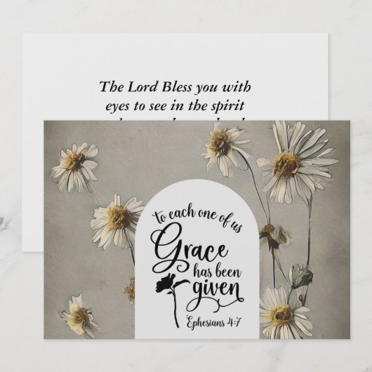 Efeziërs 4:7 Genade wordt gegeven Bijbel Vlakke Ka (Voorkant / Achterkant)