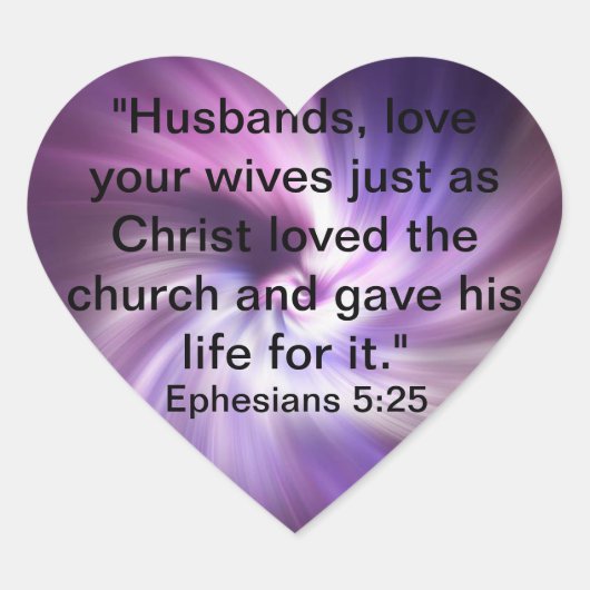 Efeziërs 5:25 hart sticker (Voorkant)