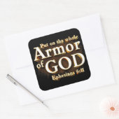 Efeziërs 6:11 Zet op de gehele wapenrusting van Go Vierkante Sticker (Envelop)
