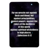 Efeziërs 6:12 Bijbelvers op ruimte achtergrond Magneet (Verticaal)