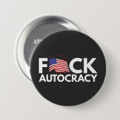 Eff autocratie in witte tekst ronde button 7,6 cm (Voorkant /achterkant)