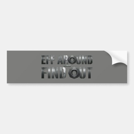 Eff Rond En Ontdek – Gunmetal. Bumpersticker (Voorkant)