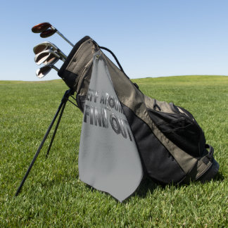 Eff Rondneuzen en erachter Komen – Gunmetal. Golfhanddoek